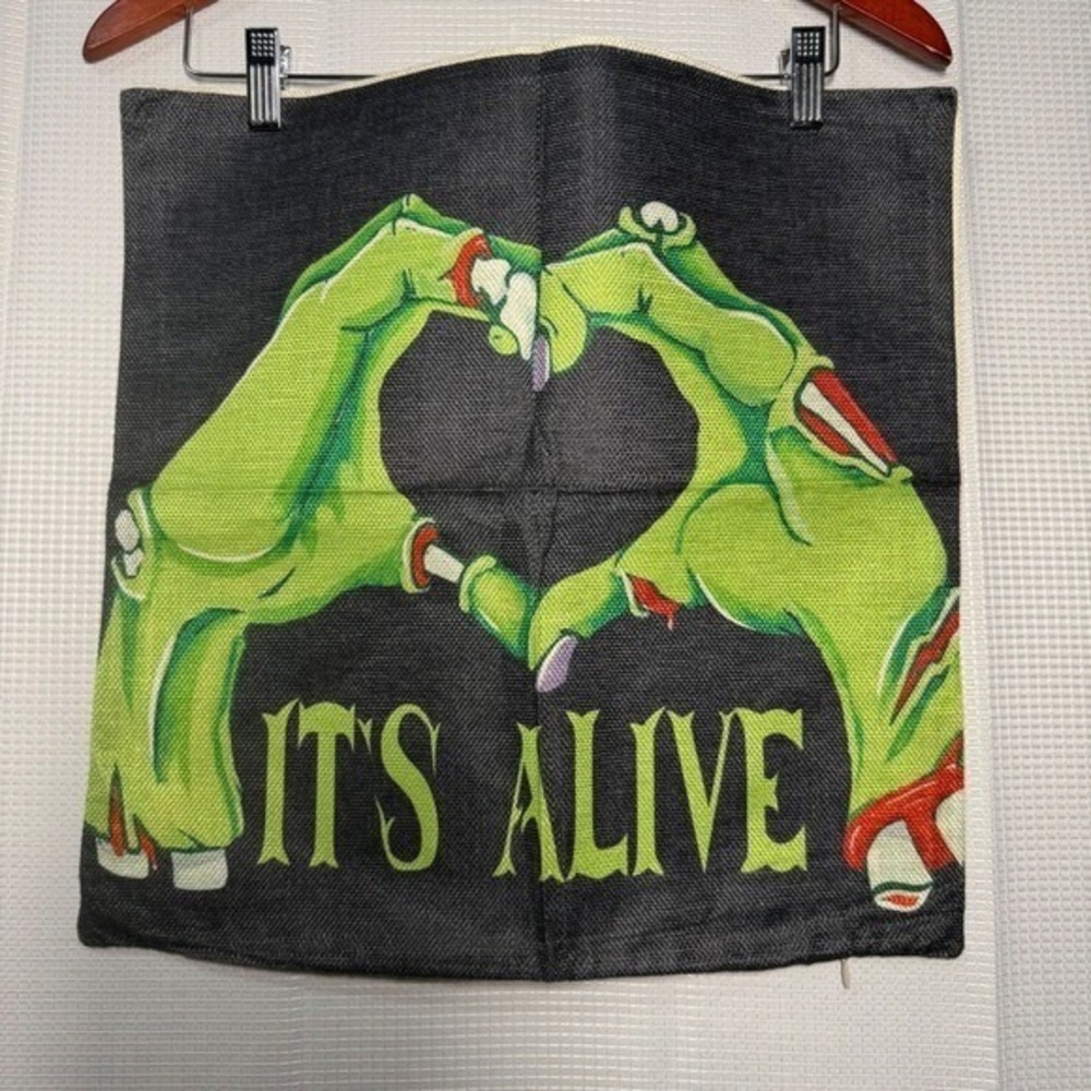 Unbranded Halloween Pillow Covers Burlap Zombie Skull Spooky Decor Set of 3